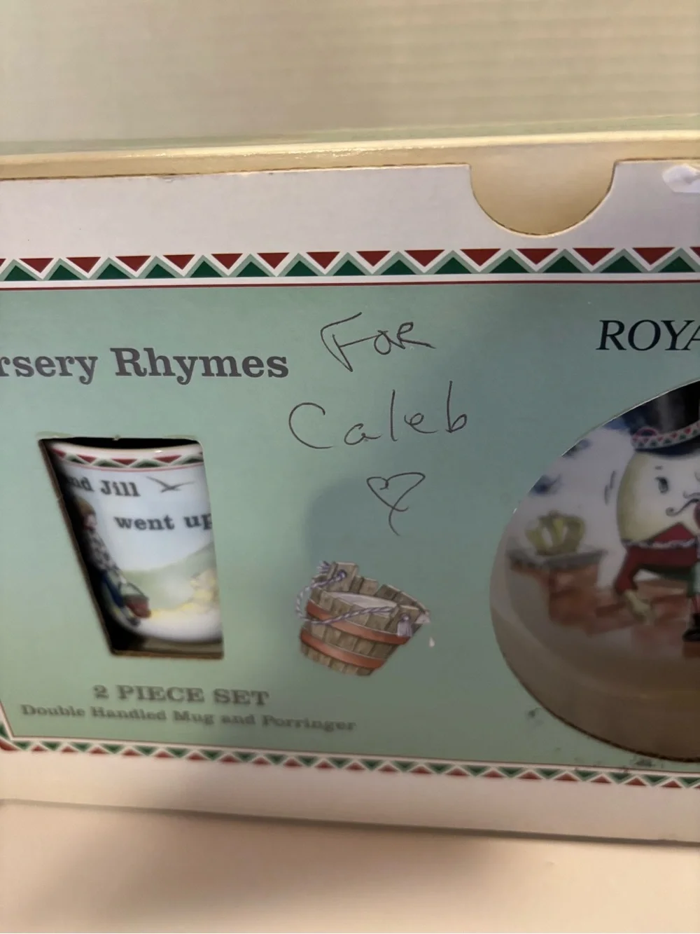 Royal Worcester Nursery Rhymes 2 Pc Set Humpty Dumpty Jack & Jill 2004